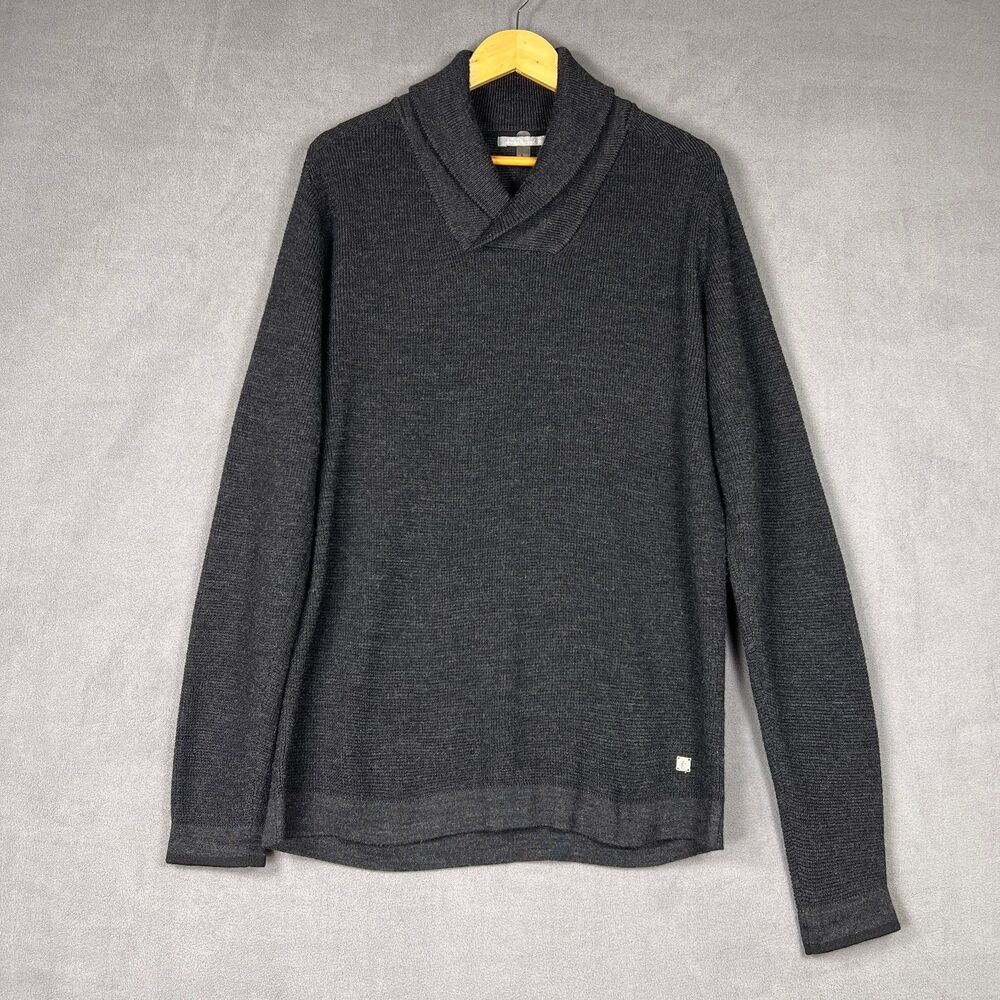 Smartwool Men's SW0SR638 Merino Wool Shawl Collar Sweater Black Size L Fall 2015